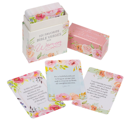 101 Favorite Bible Verses for Women Pink Floral Box of Blessings