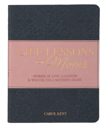 Life Lessons for Moms Gray and Pink Faux Leather Gift Book