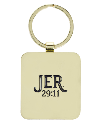 Plans to Give You Hope Epoxy-coated Metal Keychain - Jeremiah 29:11