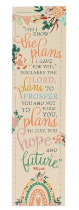 I Know the Plans Peach Floral Sunday School/Teacher Bookmark Set - Jeremiah 29:11