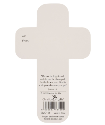 Be Strong and Courageous Monochrome Cross Bookmark Set - Joshua 1:9 (Set of 12)