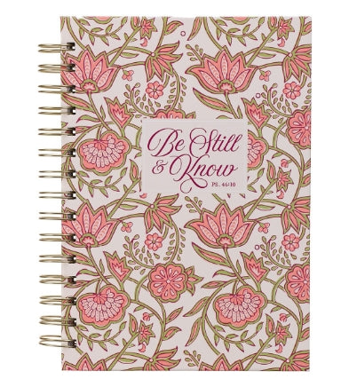 Be Still and Know Pink Spring Wirebound Journal - Psalm 46:10