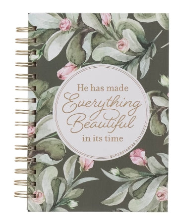 Everything Beautiful Green Wreath Wirebound Journal - Ecclesiastes 3:11