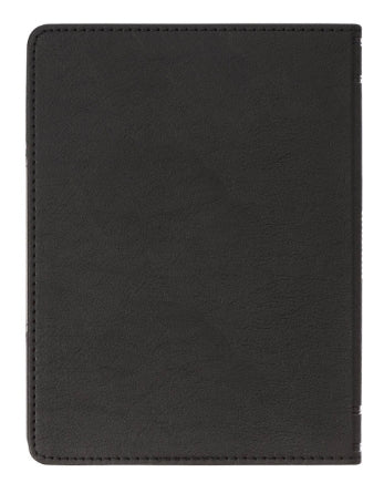 Be Strong and Courageous Black and Gray Faux Leather Handy-sized Journal - Joshua 1:9