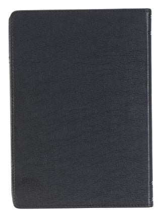 Be Strong in the Lord Black and Gray Lion Faux Leather Journal - Ephesians 6:10