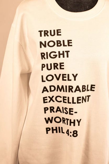 Phil 4:8 Crewneck Sweatshirt