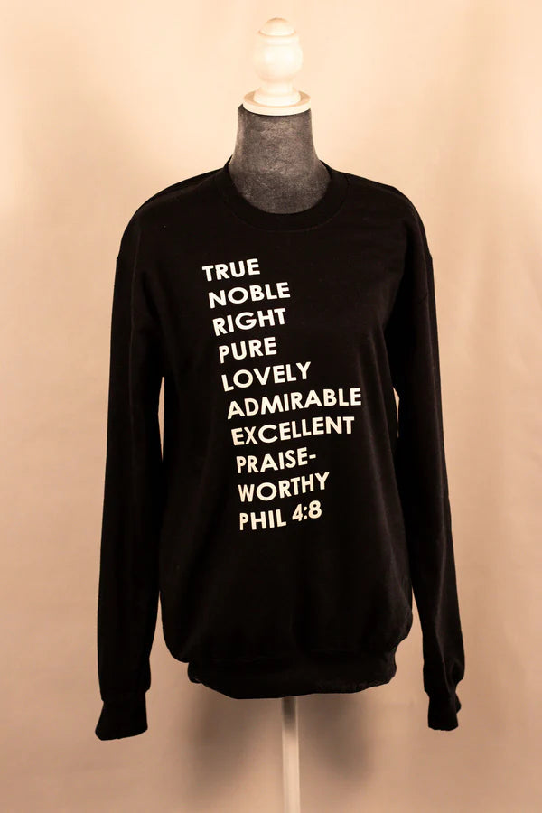 Phil 4:8 Crewneck Sweatshirt