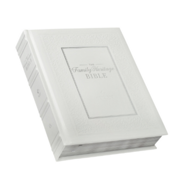 White Faux Leather Hardcover Family Heritage Bible