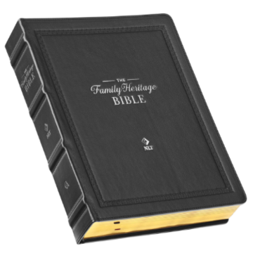 Black Full Grain Leather Family Heritage Bible