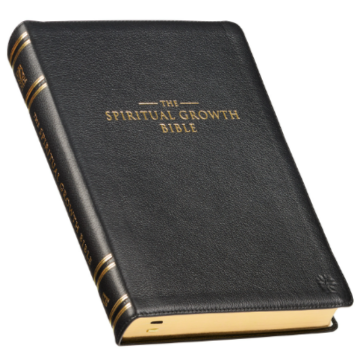 Black Full Grain Leather Spiritual Growth Bible