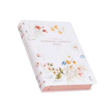 Cream-Colored Floral Faux Leather Spiritual Growth Bible