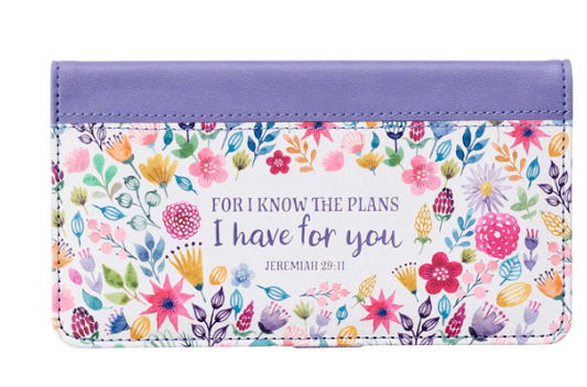 For I Know the Plans I Have For You Two-Toned Faux Leather Checkbook - Jeremiah 29:11