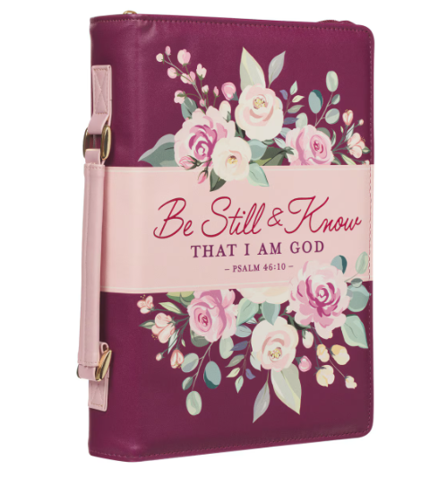 Be Still and Know Pearlescent Plum Fashion Bible Cover - Psalm 46:10