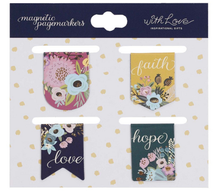 Faith Hope Love Die-cut Petite Magnetic Bookmark Set