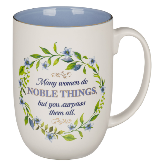 Noble Things White Ceramic Coffee Mug - Proverbs