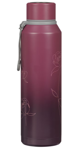 Trust in the Lord Plum Floral Stainless Steel Water Bottle - Proverbs 3:5