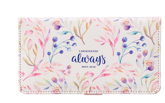 I Am With You Always Faux Leather Checkbook Cover - Matthew 28:20