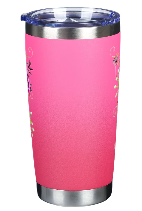 Pink Be Still Butterfly Stainless Steel Travel Tumbler - Psalm 46:10