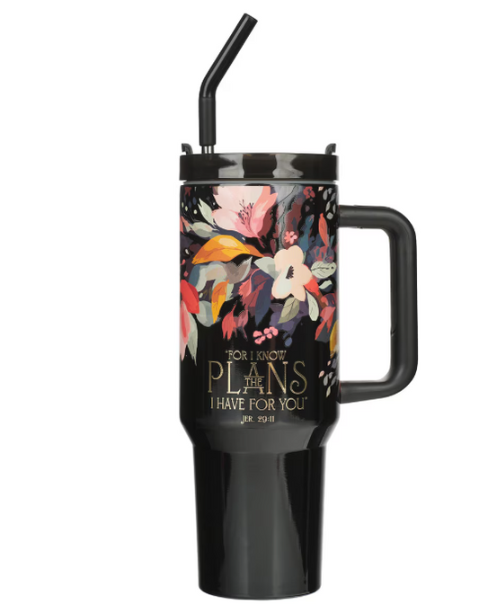 The Plans 40 Oz Tumbler with Reusable Straw - Jeremiah 29:11