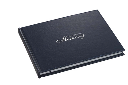 In Loving Memory Navy Faux Leather Medium Guest Book