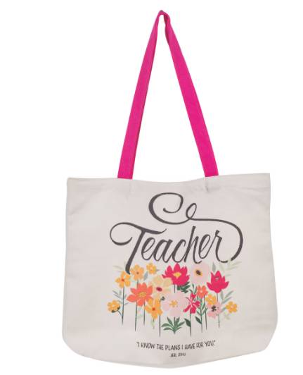 I Know the Plans Teacher Canvas Tote Bag - Jeremiah 29:11