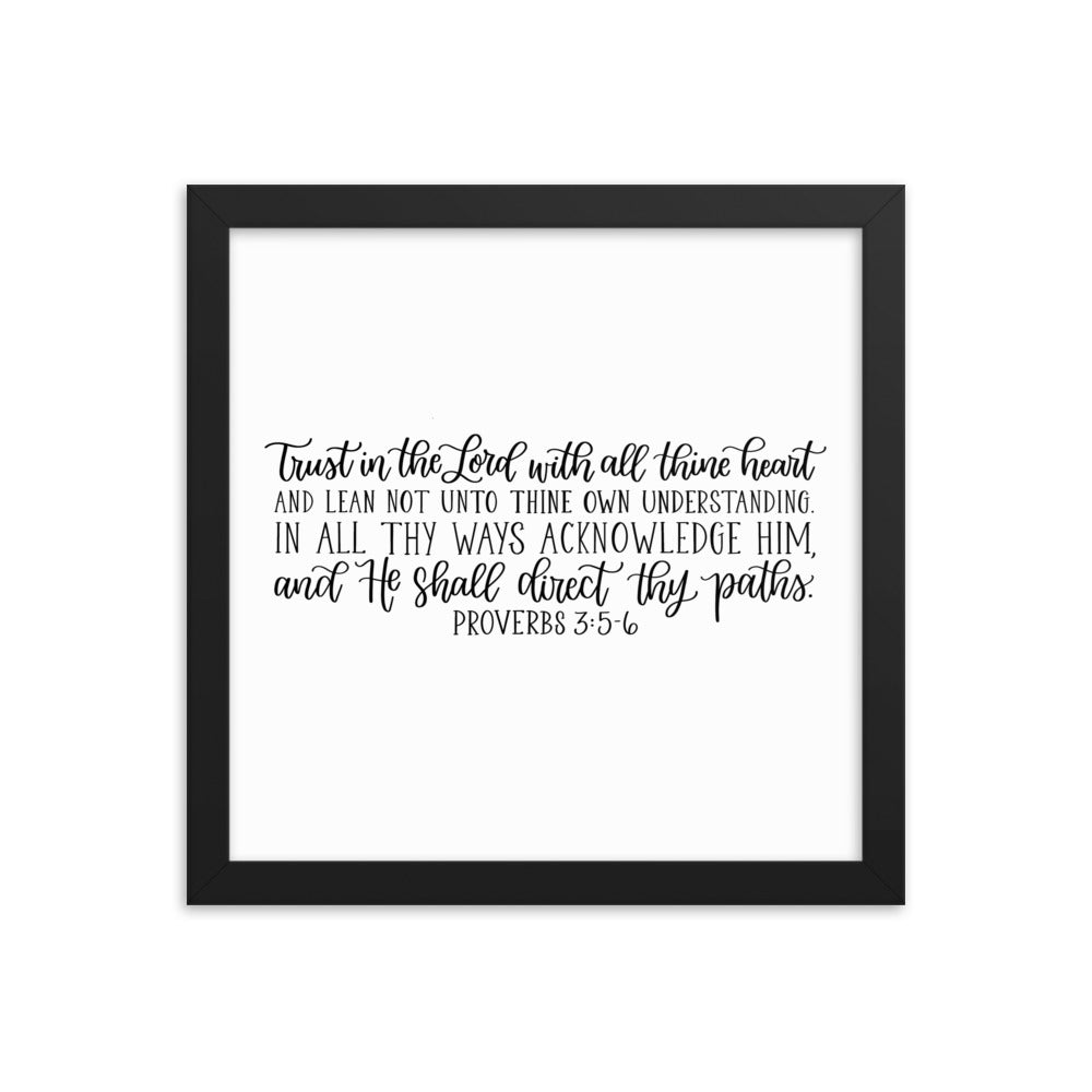 Proverbs 3:5-6 Framed poster