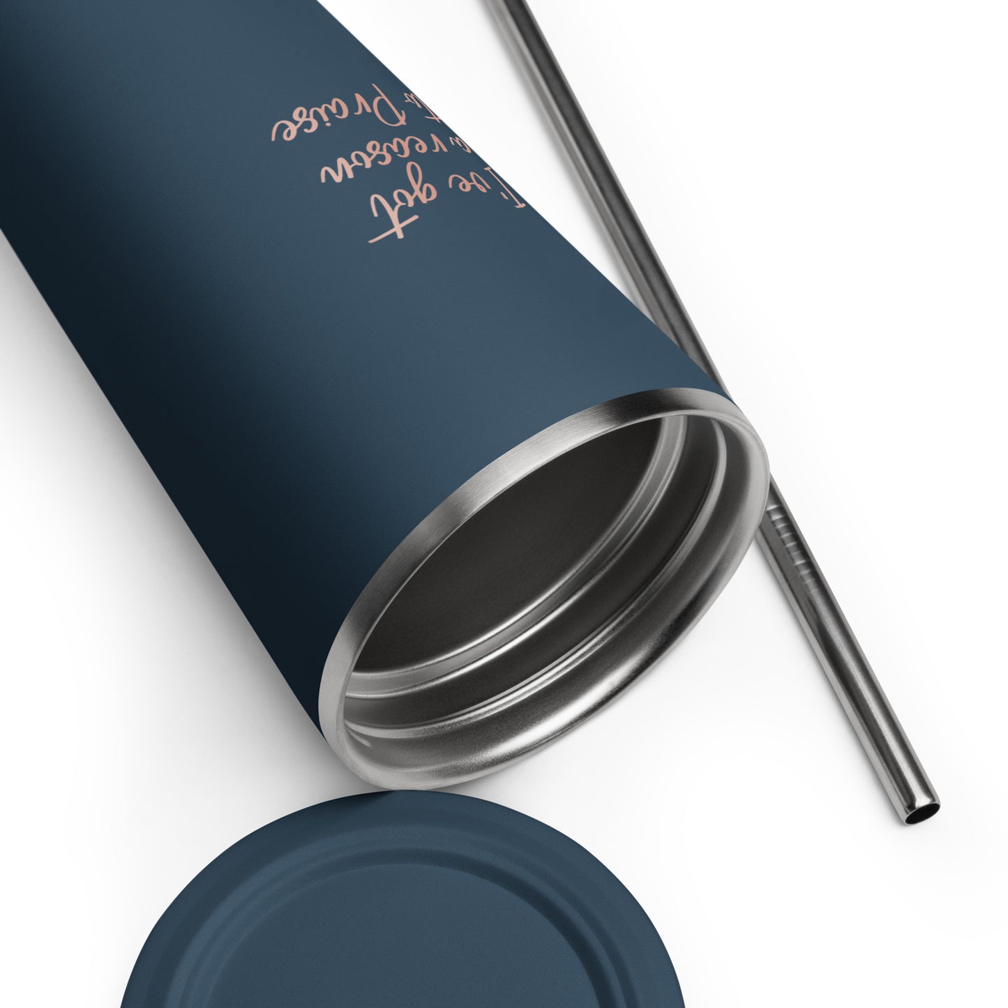 Insulated tumbler with a straw