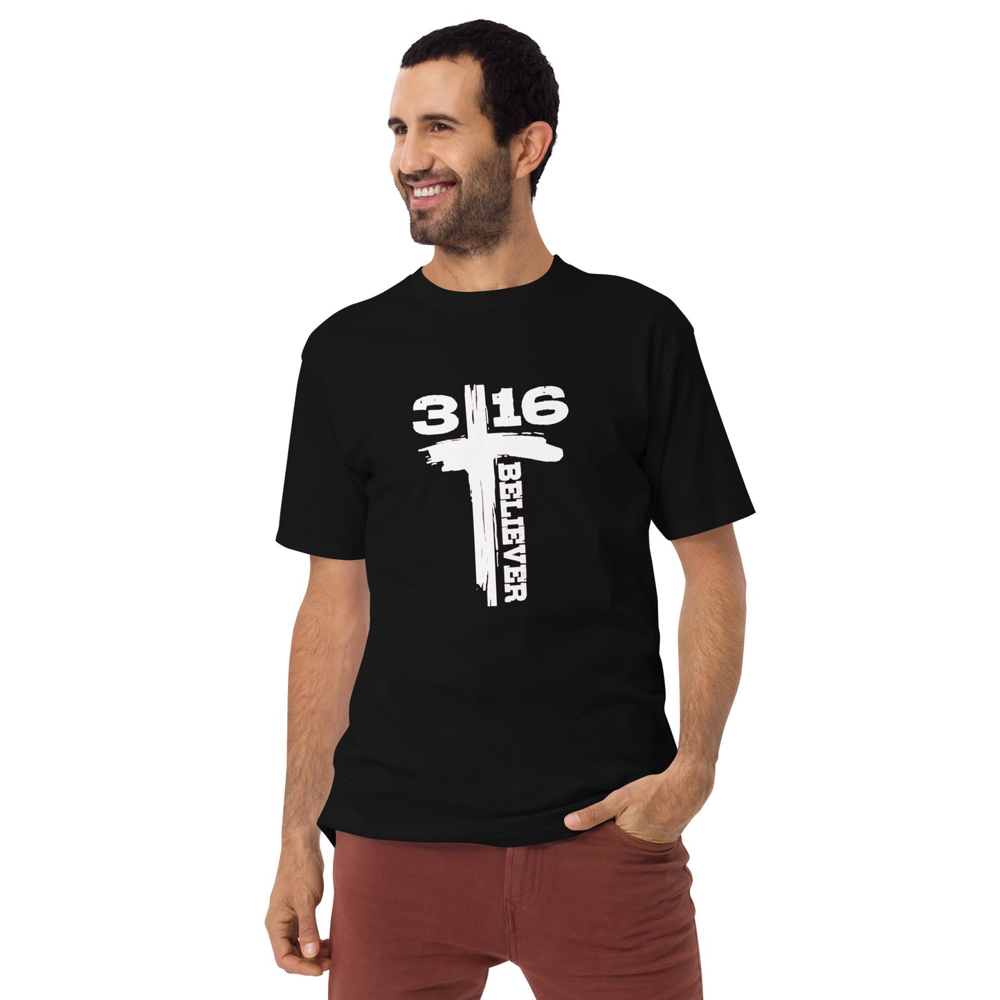 Men’s premium heavyweight tee -John 3:16