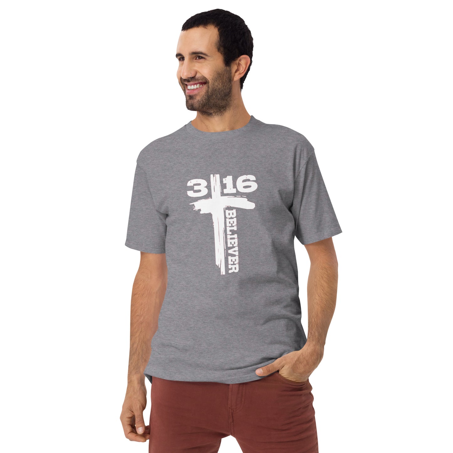 Men’s premium heavyweight tee -John 3:16