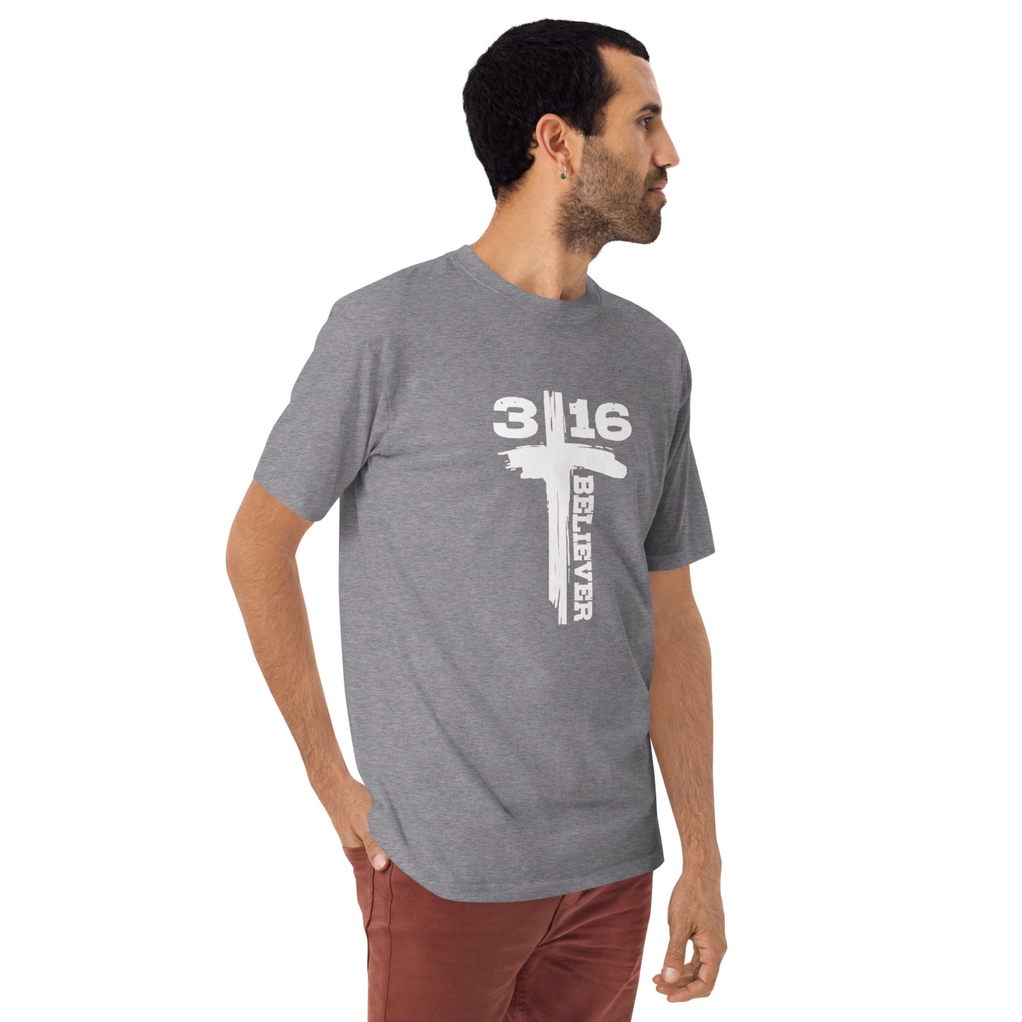 Men’s premium heavyweight tee -John 3:16