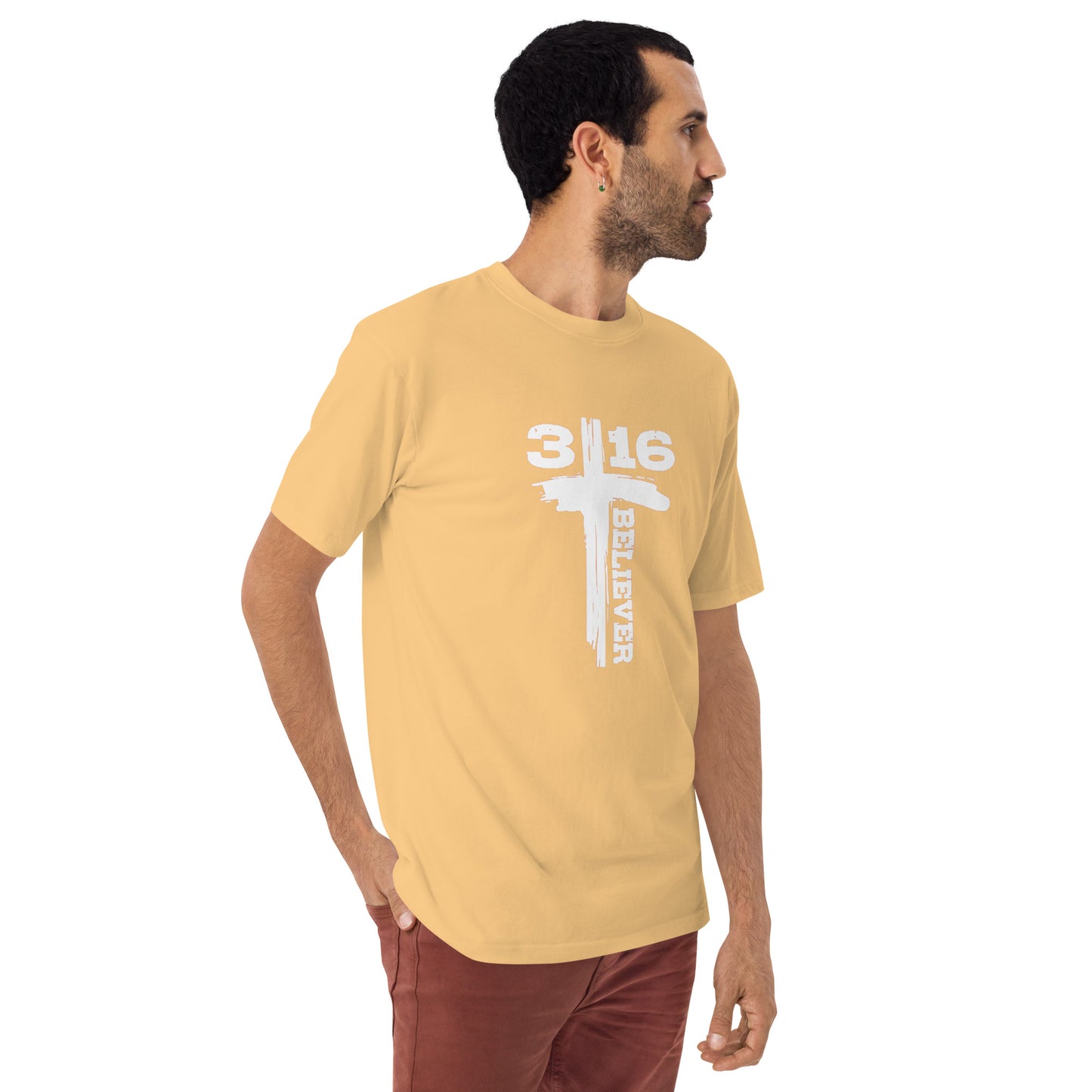 Men’s premium heavyweight tee -John 3:16