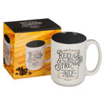 Refuge and Strength White Ceramic Coffee Mug